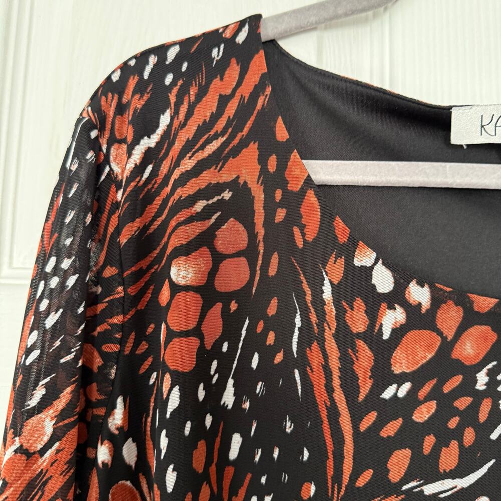 Kasper Women's Multicolor Printed Mesh Top Size 2X - Picture 4 of 13